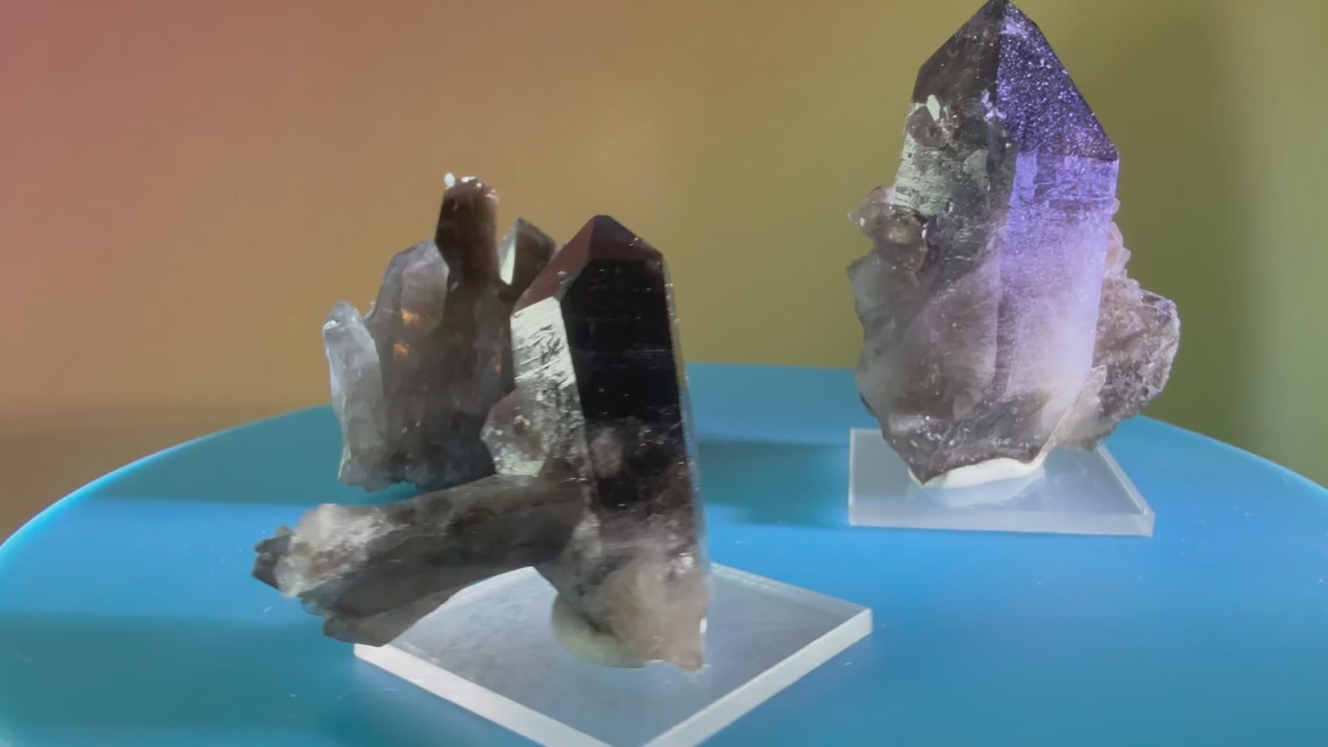 Smoky Quartz Clusters Trio in Display Box SQ615-1