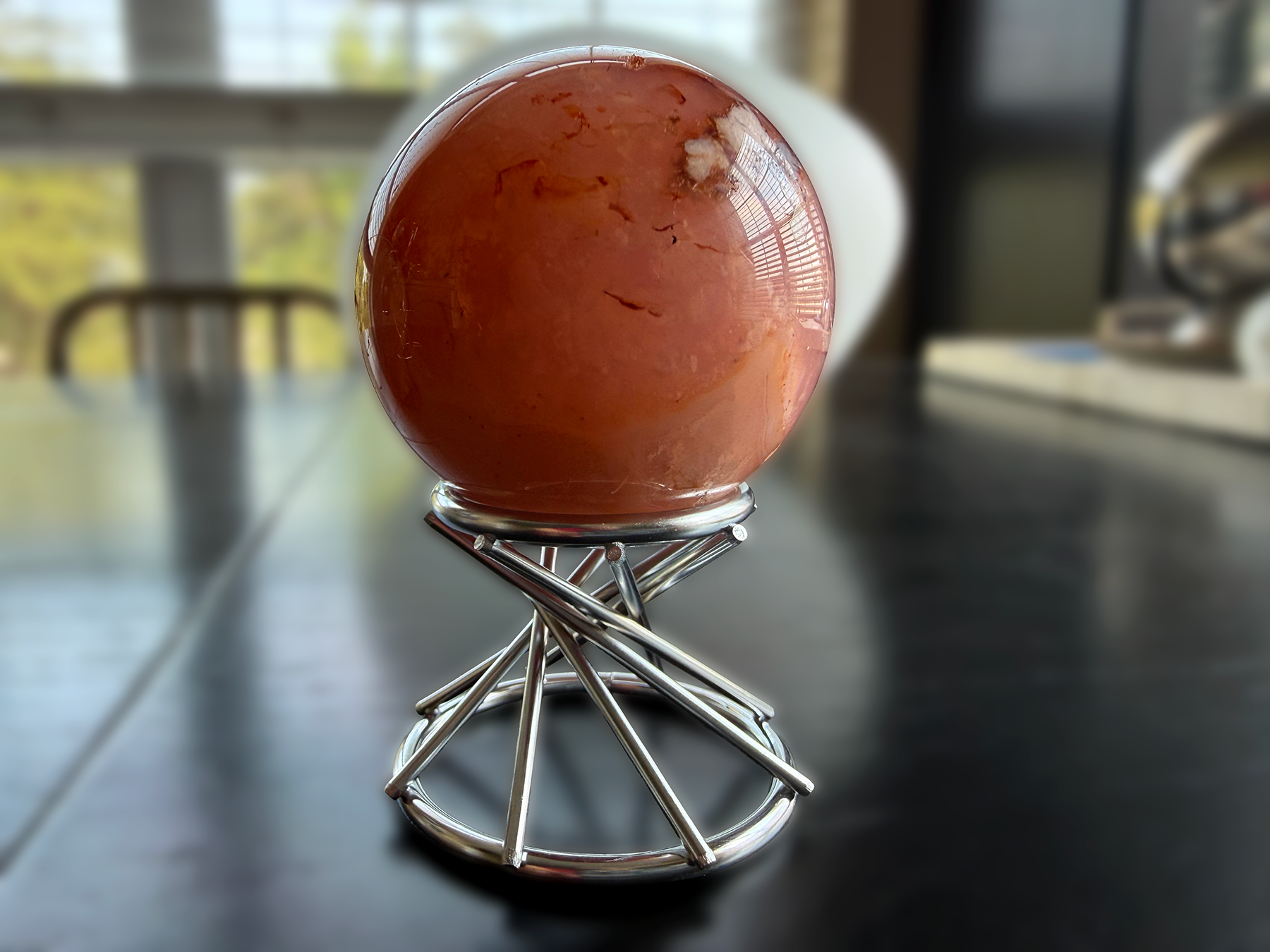 Sphere/Egg Stand/Holder, Swirl Leg, 2" Diameter